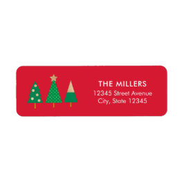 Etiqueta EDITABLE COLOR Alegre Trees Dirección de vacacione