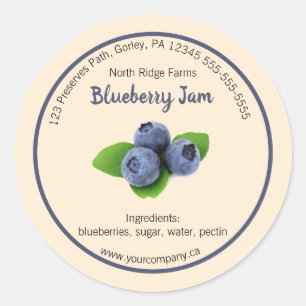 Etiqueta editable de la compañía Blueberry Jam