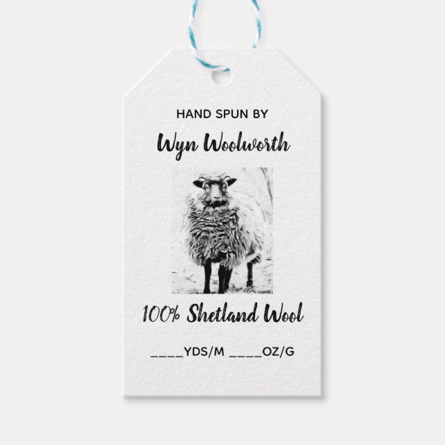 Etiqueta editable de lana de Shetland (Anverso)