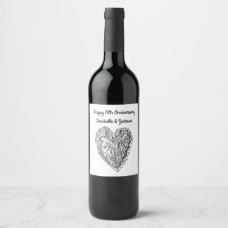 Etiqueta editable de vino de amor de aniversario f