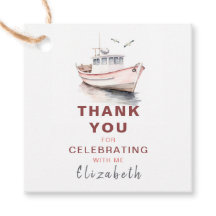 Etiqueta Editable Sailboat Squared Favor/Gracias