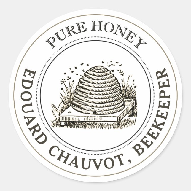 Etiqueta Editable Skep Honey Kraft Honey Jar (Anverso)
