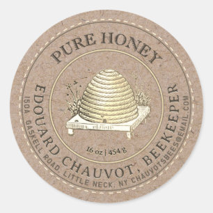 Etiqueta editable Skep Honey Kraft Honey Jar