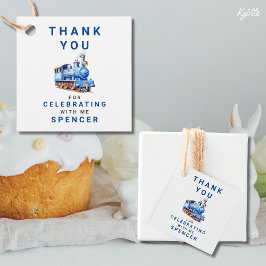 Etiqueta Editable Train Squared Cumpleaños Gracias