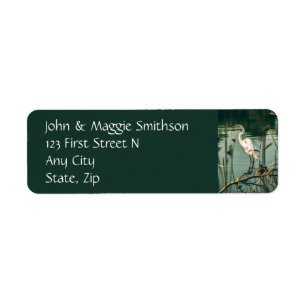 Etiqueta Egret White Bird Wildlife Personalizado