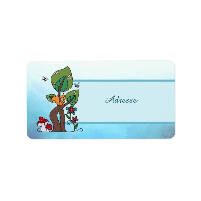 Etiqueta Eichhörnchen im Baum Adressaufkleber (Frente)