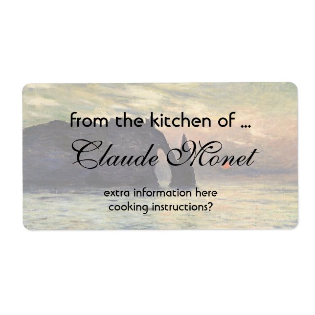 Etiqueta El acantilado, Etretat, el atardecer de Claude Mon (Frente)