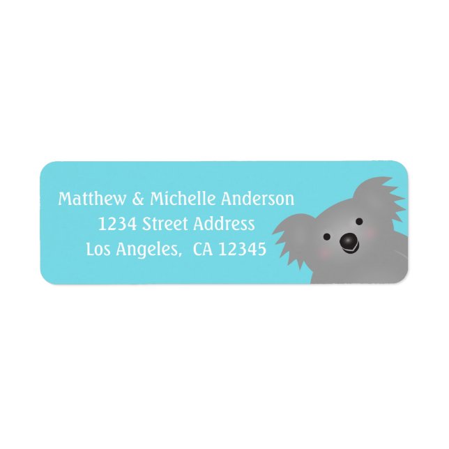 Etiqueta El adorable Personalizado australiano Koala Bear B (Frente)