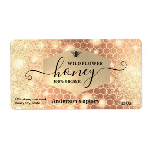 Etiqueta El atractivo moderno guión de la abeja dorada bril