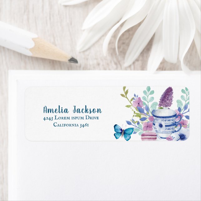 Etiqueta El bebé está preparando floral Dirección de devolu (In situ)