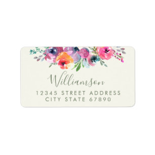 Etiqueta El Boho Watercolor Flores Moderna y Elegante