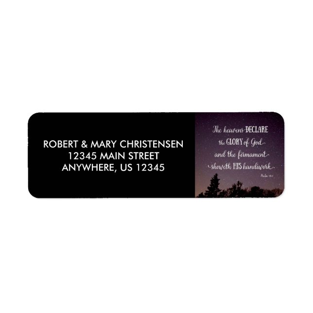 Etiqueta El cielo declara la gloria de Dios (Frente)