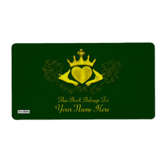 Etiqueta El Claddagh (Bookplate) (Oro)