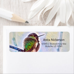 Etiqueta El colibrí de Anna en la dirección de los colores 