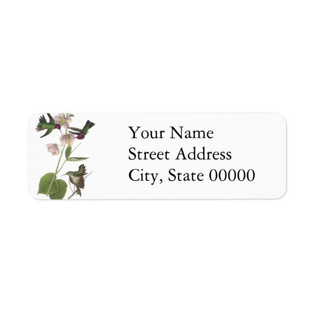 Etiqueta El colibrí de Anna, James Audubon (Frente)