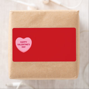 Etiqueta El día de San Valentín blanco de corazón rosado