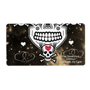 Etiqueta El día de San Valentín Labels Skull