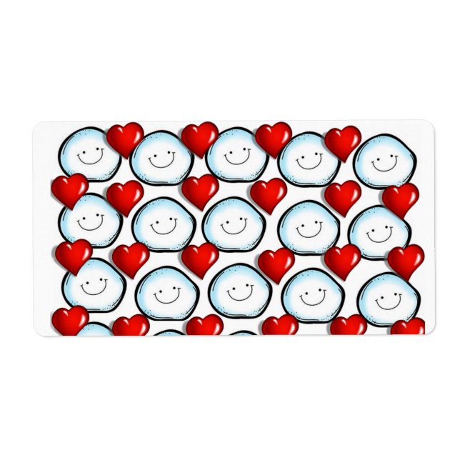 Etiqueta El día de San Valentín Labels Snowman (Frente)