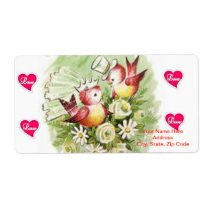 Etiqueta El día de San Valentín Labels Vintage Bird