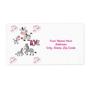 Etiqueta El día de San Valentín Labels Zebra