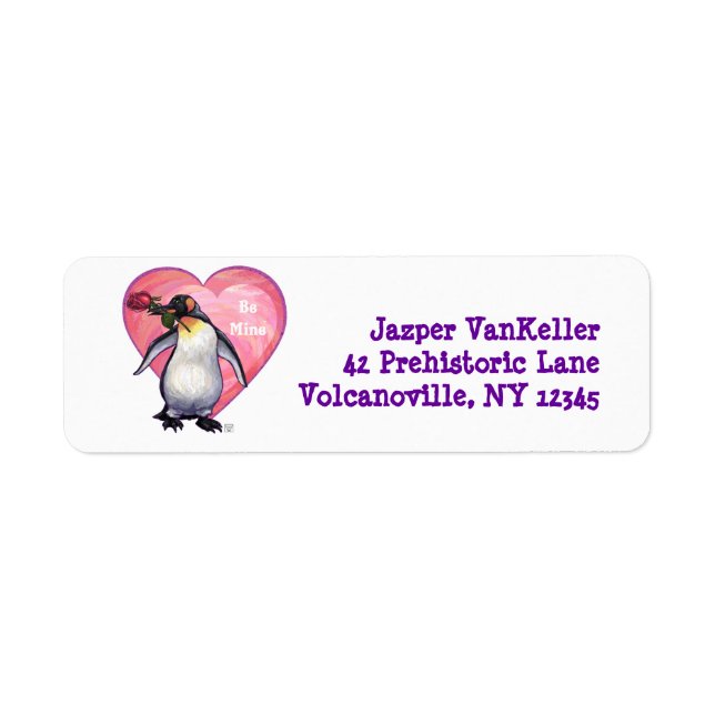 Etiqueta El día de San Valentín Penguin (Frente)