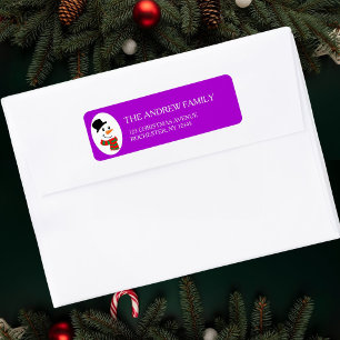 Etiqueta El discurso de los Navidades de Snowman púrpura