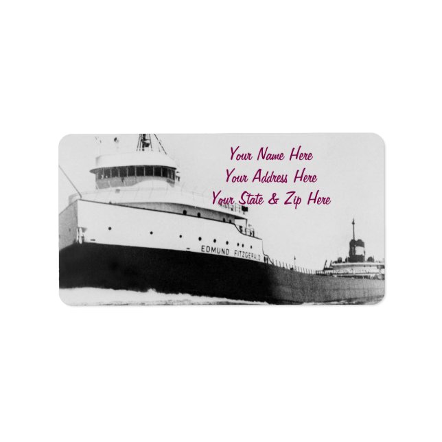 Etiqueta El Edmund Fitzgerald en el río St. Clair (Frente)
