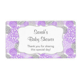 Etiqueta El favor de la botella de agua gris morada - ¡pers