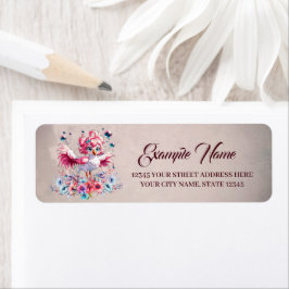 Etiqueta El flamingo blanco al estilo personalizado,