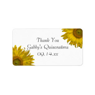 Etiqueta El girasol amarillo Quinceanera le agradece