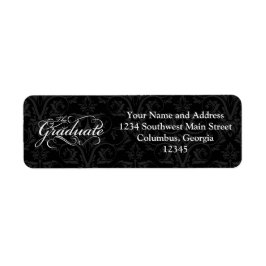 Etiqueta El graduado, elegante negro