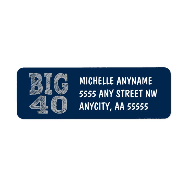 Etiqueta El gran 40 cumpleaños número 40 (Frente)