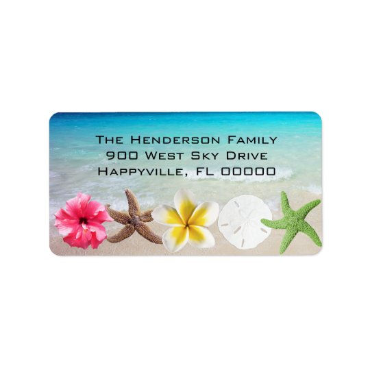 Etiqueta El Hawaiian florece el remite de los Seashells de