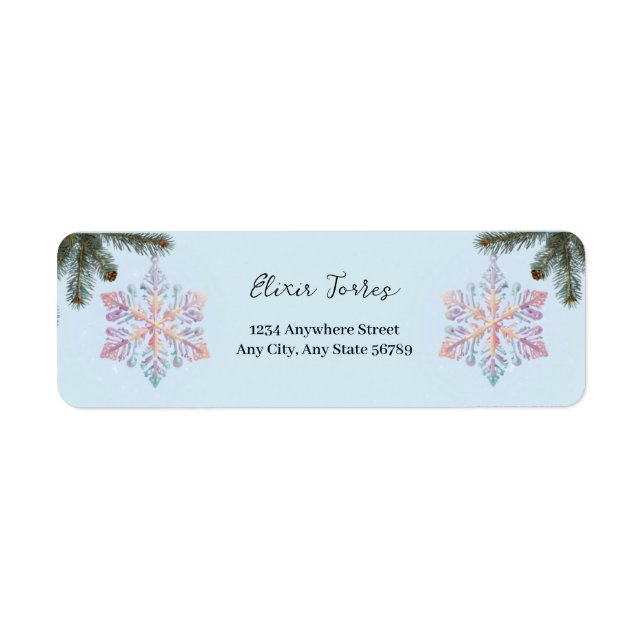 Etiqueta El invierno moderno y suave, copos de nieve, Baby  (Frente)