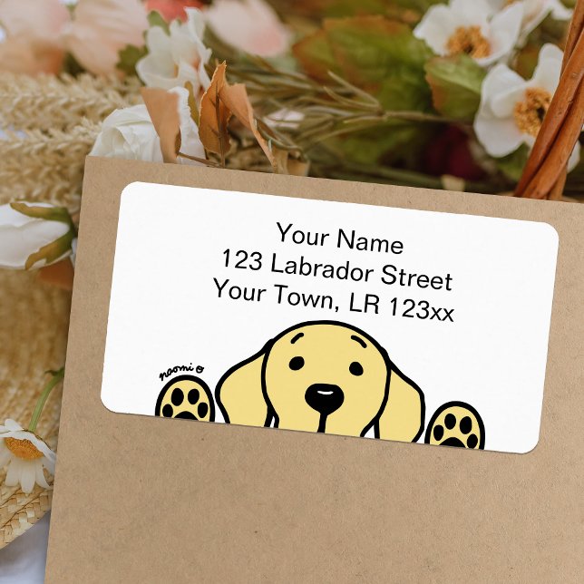 Etiqueta El Labrador Amarillo te observa (Yellow Labrador Watching You design Return Address Labels for Yellow Labrador Owners.  Personalized.)