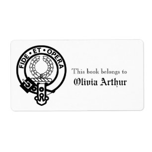 Etiqueta El Libro Personalizado Clan Arthur Escudo Pertenec