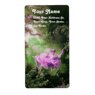 Etiqueta EL morado violeta verde giratorio