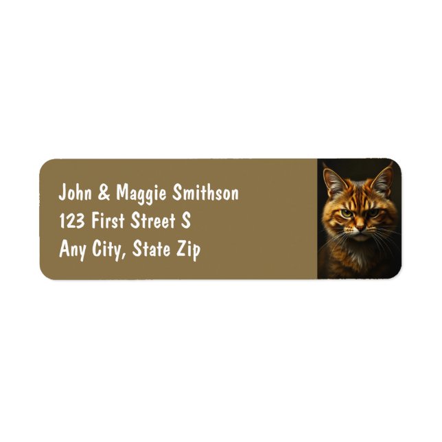 Etiqueta El Naranja Grumpy divertido Tabby Cat kitten (Frente)