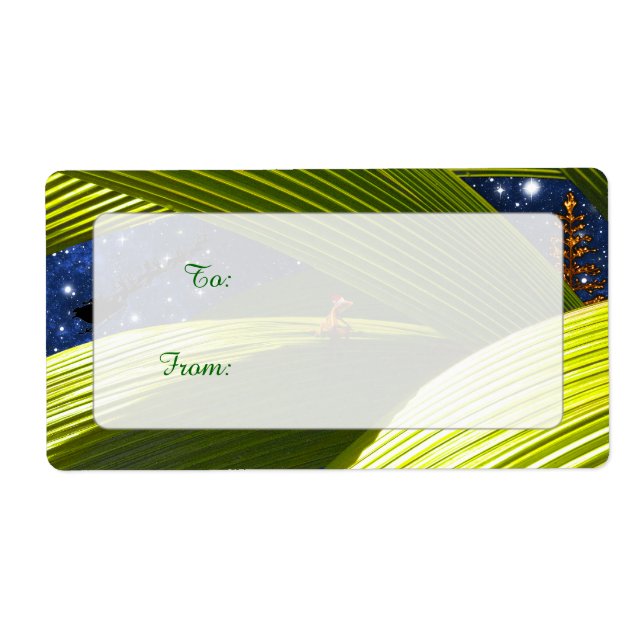 Etiqueta El navidad tropical de un lagarto del Gecko (Frente)