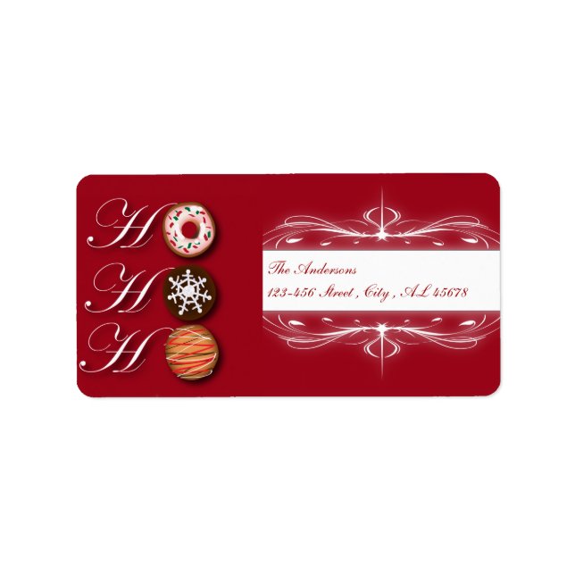 Etiqueta El panadero personalizado Donut Navidades Cookies  (Frente)