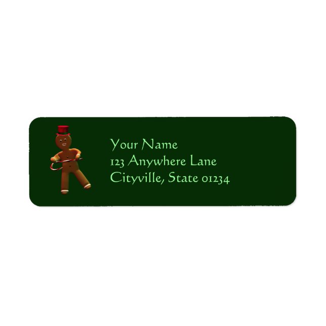 Etiqueta El Personalizado bailarín Gingerbread Man (Frente)