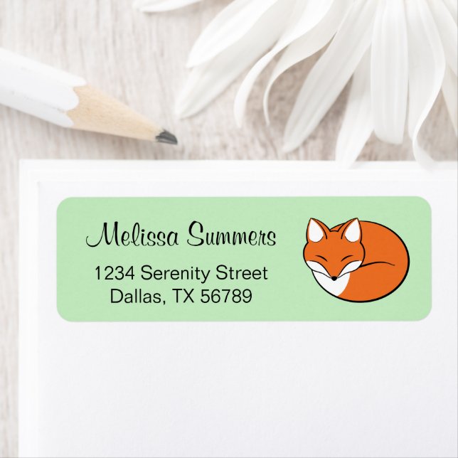 Etiqueta El Personalizado Fox durmiente en verde (In situ)