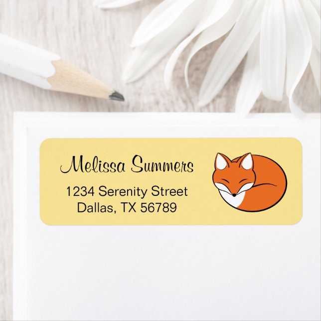 Etiqueta El Personalizado Fox durmiente es amarillo (In situ)