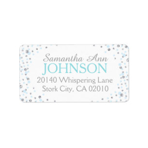 Etiqueta El purpurina de plata y el punto azul asperja