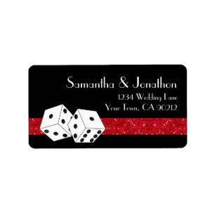 Etiqueta El tema de los dados de Las Vegas Ruby Red & Black