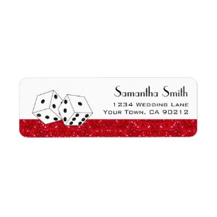 Etiqueta El tema de los dados de Las Vegas Ruby Red Faux Pu