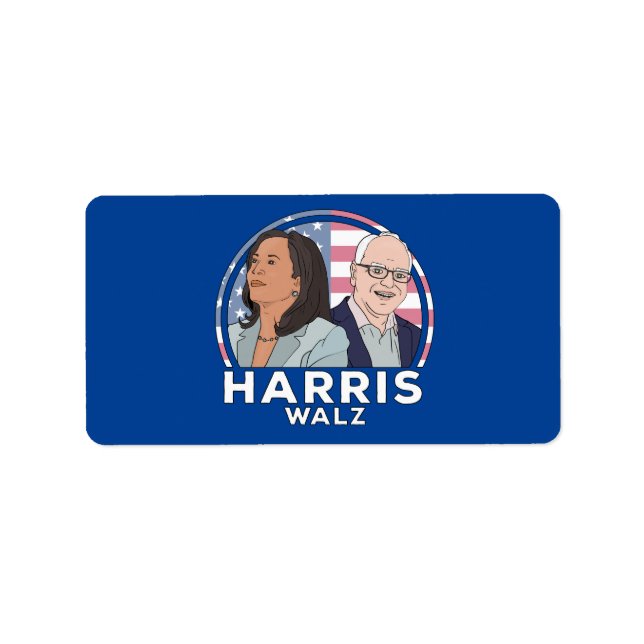 Etiqueta Elección de Harris Walz (Frente)