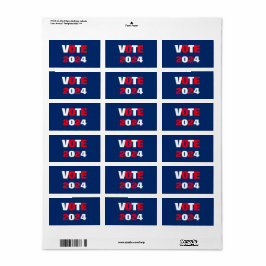 Etiqueta Elecciones de 2024 en rojo, blanco y azul