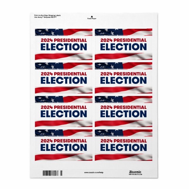 Etiqueta Elecciones presidenciales de Estados Unidos 2024 (Hoja Entera)