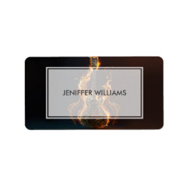 Etiqueta Electric guitar on fire                           